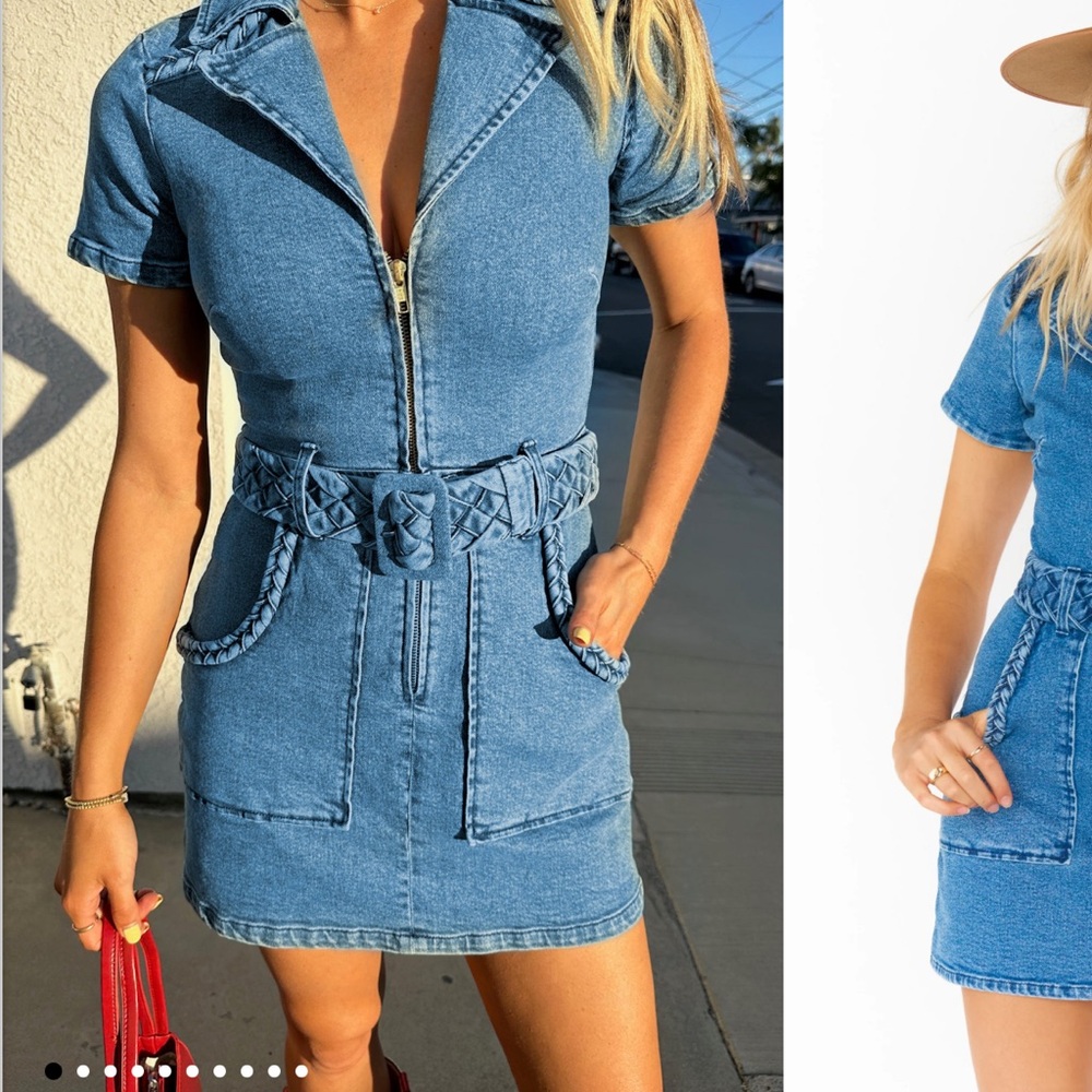 Show Me Your MuMu Denim Blue Mini Dress